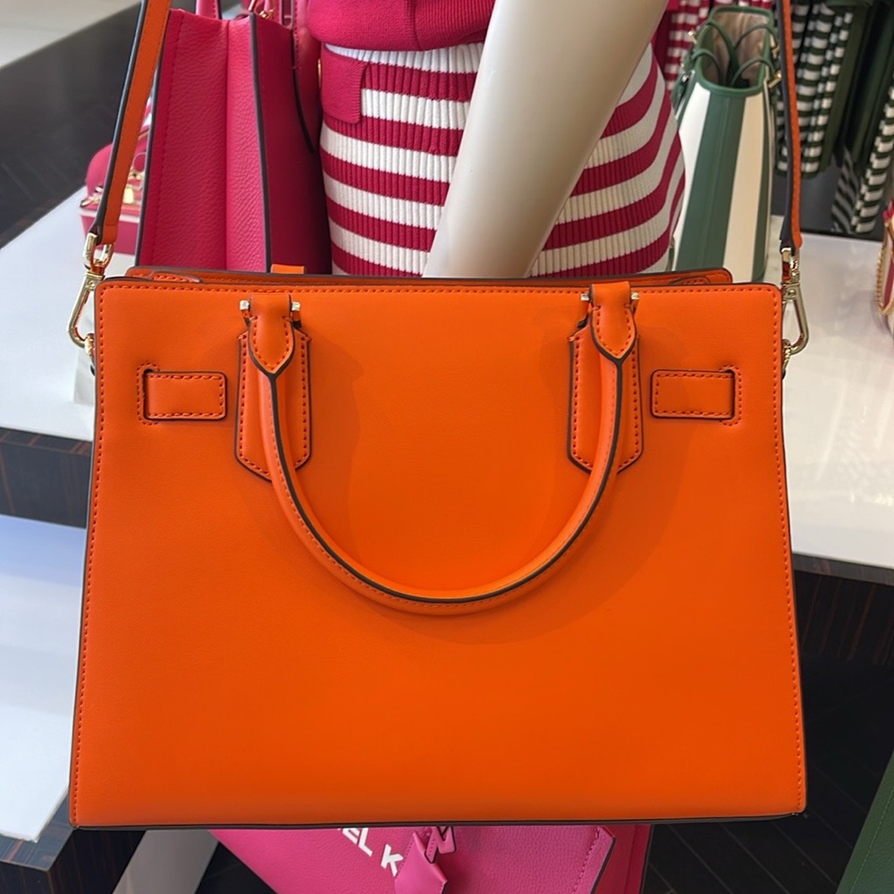 MICHAEL KORS HAMILTON MEDIUM SATCHEL 
 COLOR: POPPY 
NWT - Picture 6 of 16